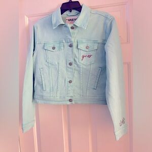 Guess jean jacket light teal color